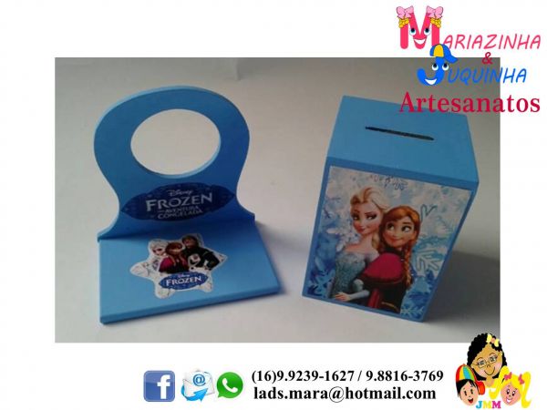 Kit Frozen (porta celular de parede + cofrinho)