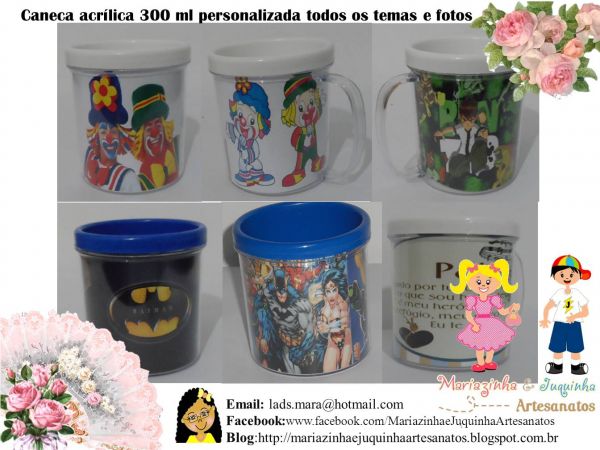 Lembrancinhas Canecas Acrílicas 300Ml Personalizada